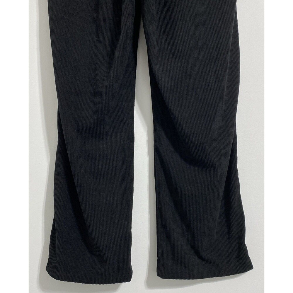 Halara Pants Women's L Black Corduroy Ribbed Pleated High Rise Athleisure NEW - Picture 6 of 9
